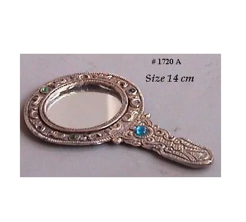 White metal frame small looking Handmade mirror For Home Decor Small Decorative Convex Mirrors