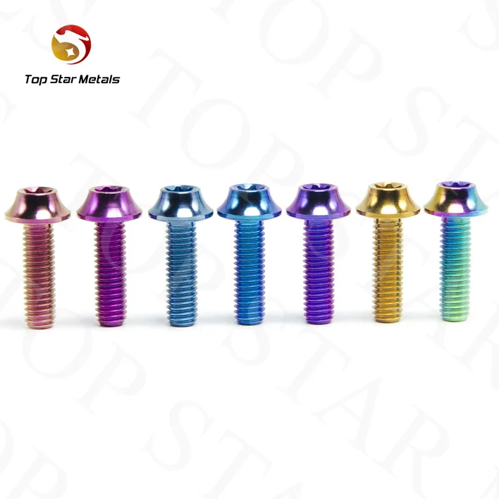 TITST M6 X 12 15 20 25 & M5 X 12 15 20 25mm Button Torx Head titanium Bolt Screw for Bicycle Motorcycle Part