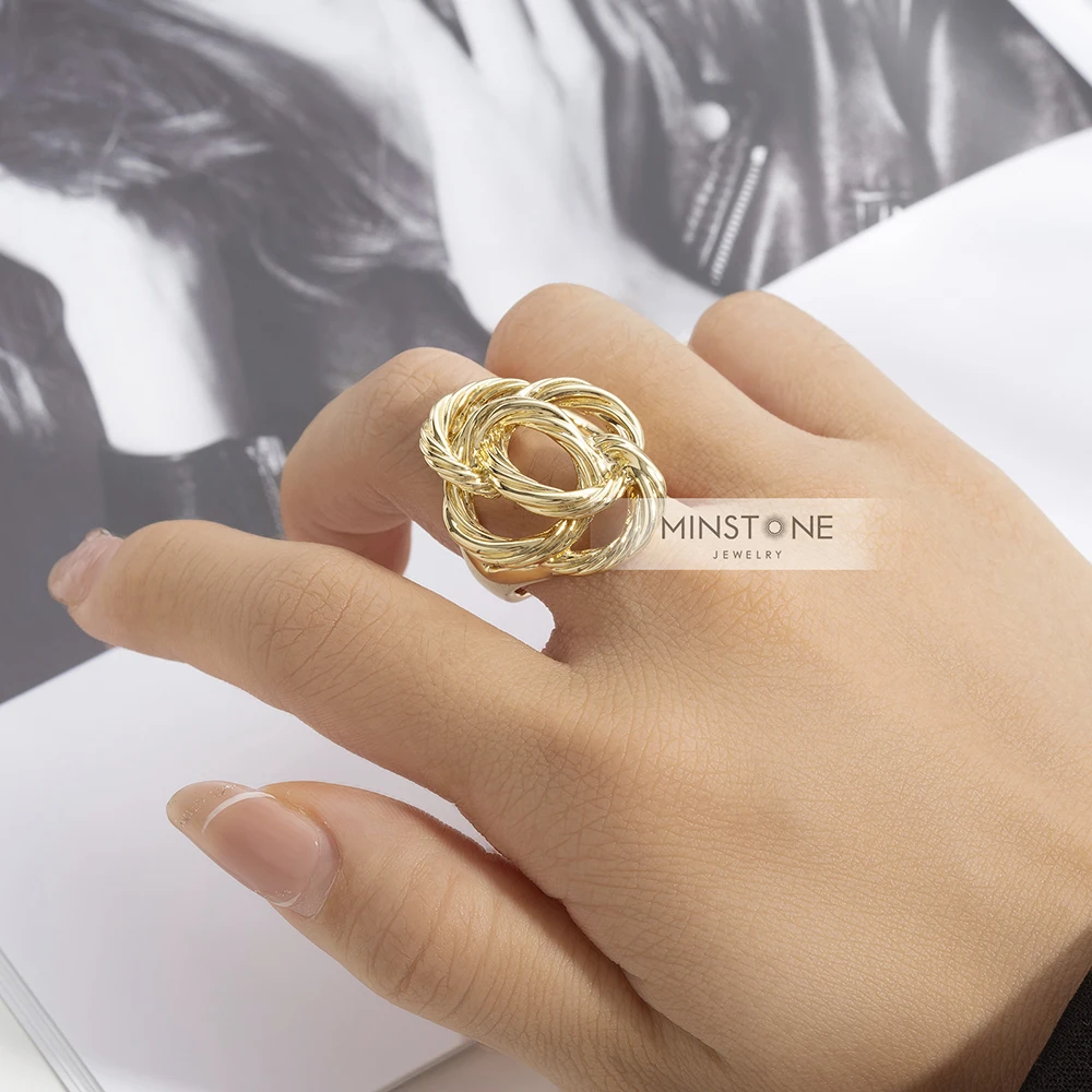 Wholesale Gifts Sets 18k Gold Korean Engagement Jewelry Rings Fashion Rings Jewelry For Women