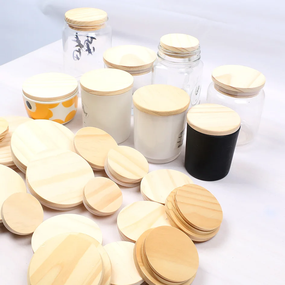 Factory Profesional in custom made  ECO -friendly  Natural wooden lid bamboo lid for jars wood lids for bottles