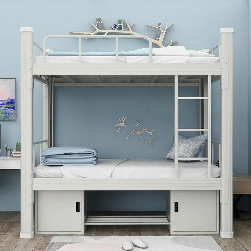 SXC-20 Customized Hot Sale Double Frame Bunk Bed Adult School Bedroom Metal Dorm Bed with Storage