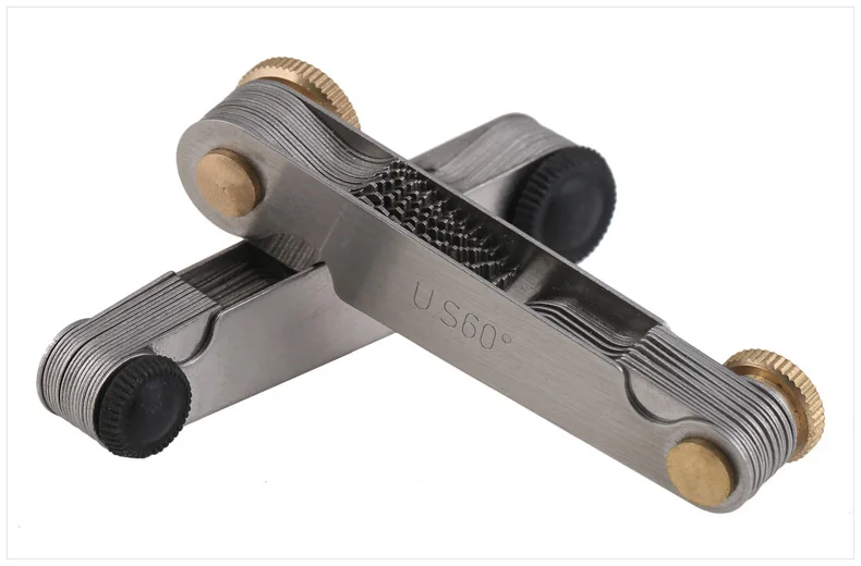 52 Blades Set 55-Degree & Metric 60-Degree Grip Whitworth Screw Thread Pitch Gauge Measuring Gauging Tools