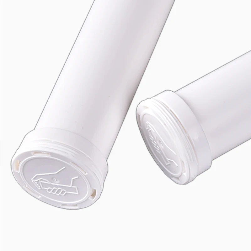 Food Grade PP matte tube packaging effervescent tablets bottle with spring desiccant cap for effervescent