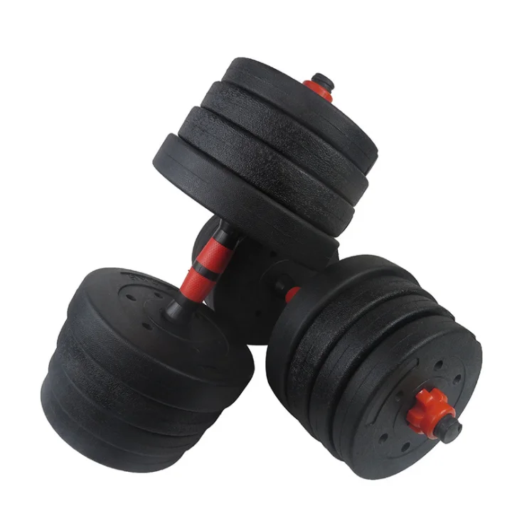 20 Kg /30Kg/ 50Kg cheap adjustable dumbbell barbell plastic cement dumbbell set