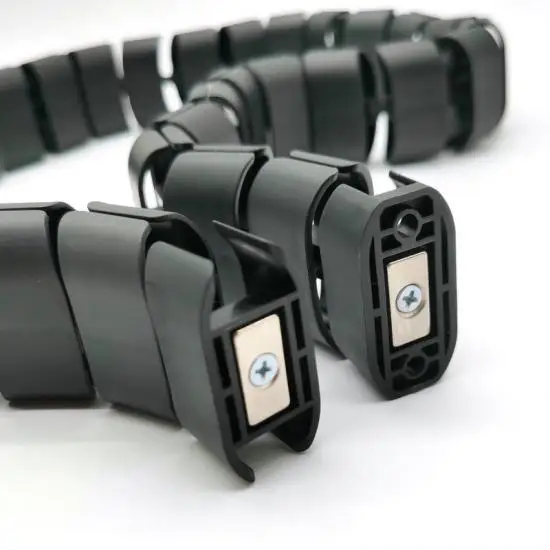 Flexible Black Cable Sleeve Management Spine With Magnets