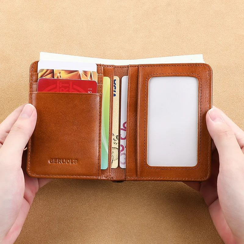 Wallet for men 2024 new real pickup bag, integrated anti demagnetization wallet, ultra-thin short clip mini wallet silver wallet