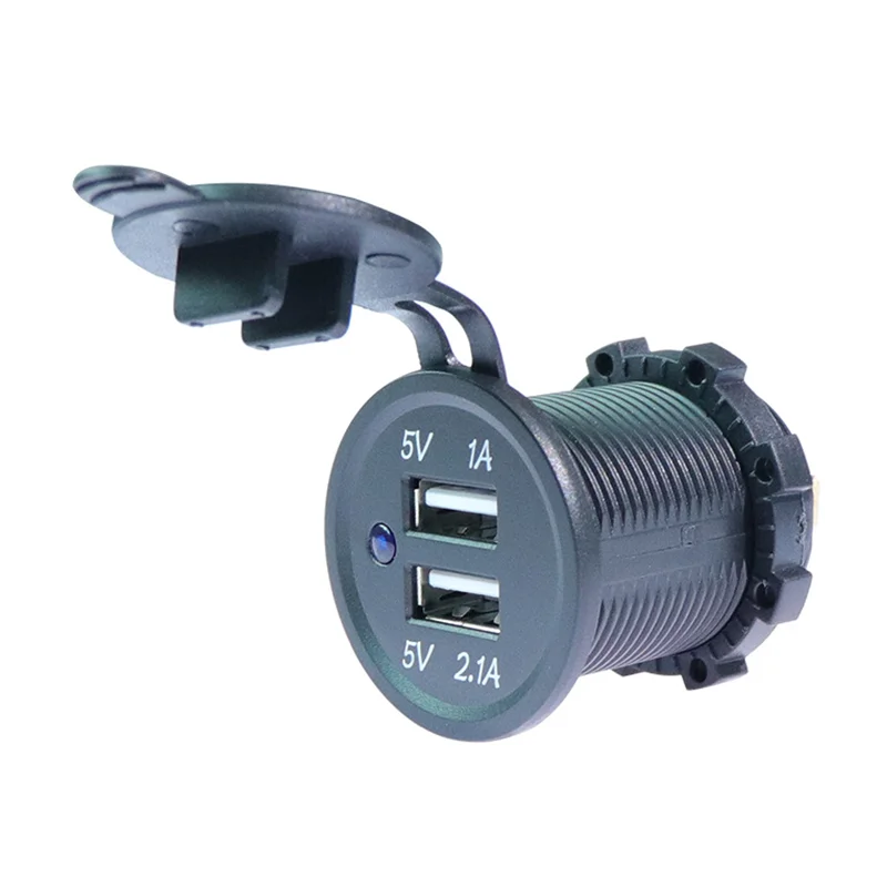 Waterproof 12v 24V 2 Usb Port Charger Power Outlet Socket Accessories Seat Parts For Install In Boat Para Car Bus Motorcycle