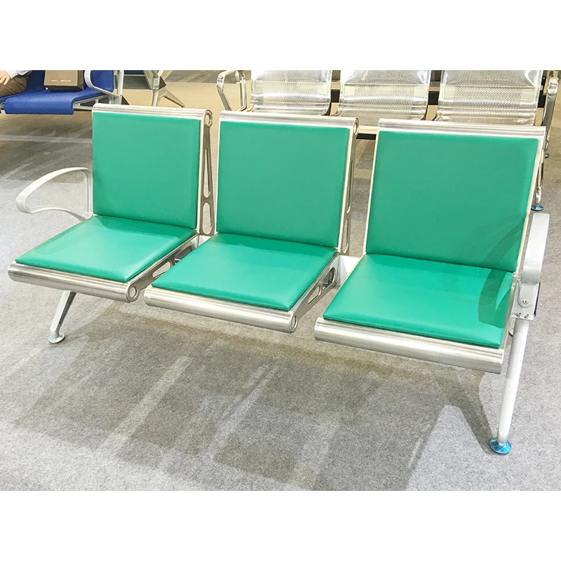 High Quality Waiting Chair Supplier Airport Seating Public Pu Foam Chinese Waiting Bench For Hospital Metal