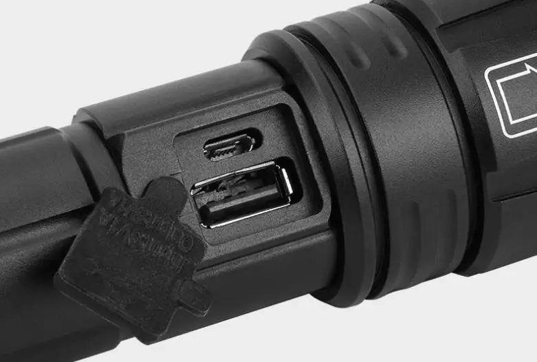 strong power XHP70.2 Zoom Security Flashlight 5 Modes Powerbank flashlight xhp 70 with usb adapter