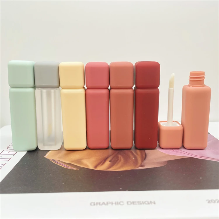 5 мл красочный пластиковый мини квадратный тубус для блеска для губ, пустой контейнер для блеска для губ