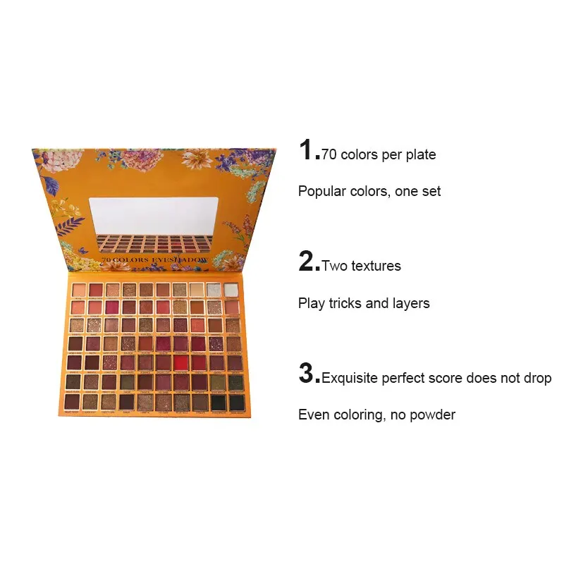 HUDABABY 70 Colors Shimmer Glitter Eye Shadow Palette Waterproof Cosmetics Profissional Matte Eyeshadow Cream Makeup Pigment