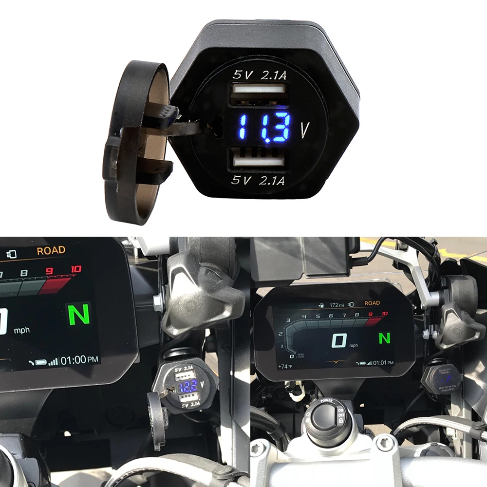 Racepro для R1250GS ADV R1200GS LC F800GS F700GS для Tiger 800 1200 двойной USB интерфейс цифровой дисплей зарядное устройство адаптер Порт