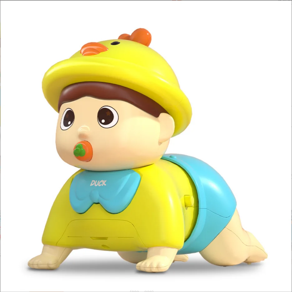 Funny Sound and Light Crawling Baby with Chicken Hat, ABS material Sing and Climbing Preschool Toys for boys and  girls