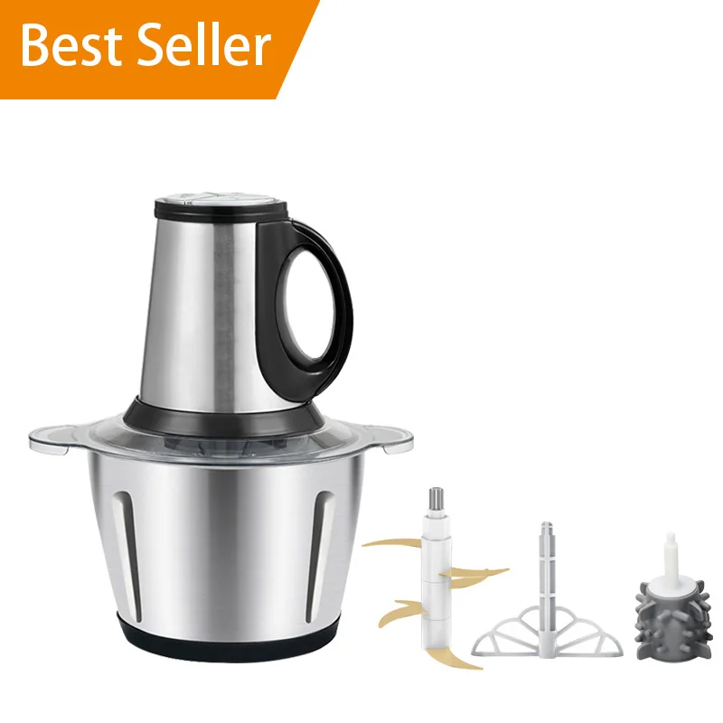 home automatic electric 350W food fruit meat spice multi functional 6 blade chopper grinder tool processor with plastic bowl