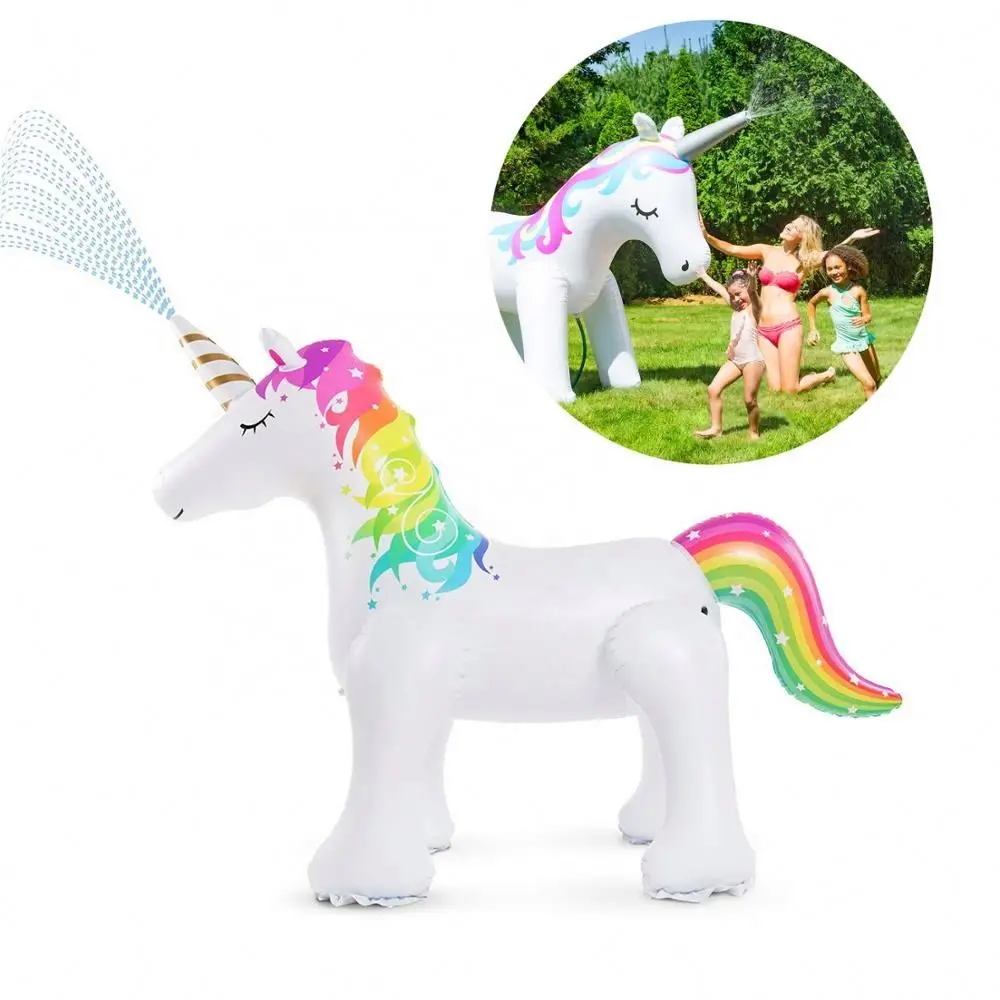 Huge Inflatable Unicorn Animal Sprays Water Sprinkler Toys For Kids