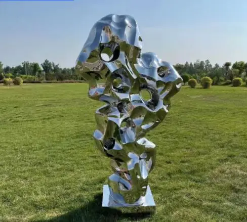 factory custom EuroCup bright polished metal circle round ball art stainless steel sculpture for outdoor plaza landmark