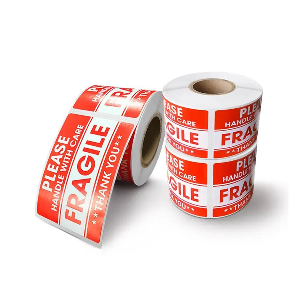 Hot selling very cheap price waterproof adhesive fragile stickers labels for package carton box
