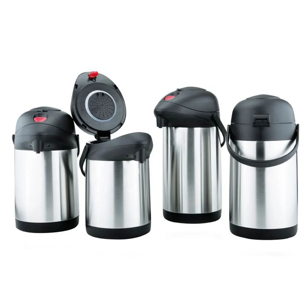 Manufacturer Free Sample 2L  2.5L 3L 4L 5L Garrafa Action Top  Hot Water Tea Coffee Vacuum Flask Pump Dispenser