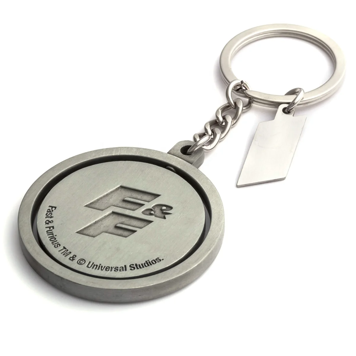 High quality llaveros movie style Herotheme Custom metal zinc alloy keychain with glitter enamel logo