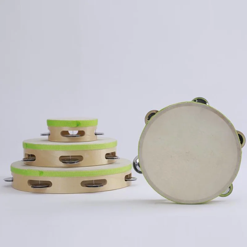 Name list of products 6 inch Sheepskin handmade wooden toy instruments custom small mini tambourine
