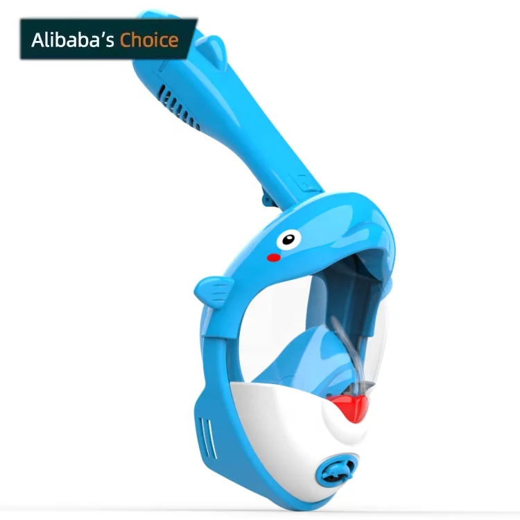2022 new design panoramic view kids full face snorkel mask