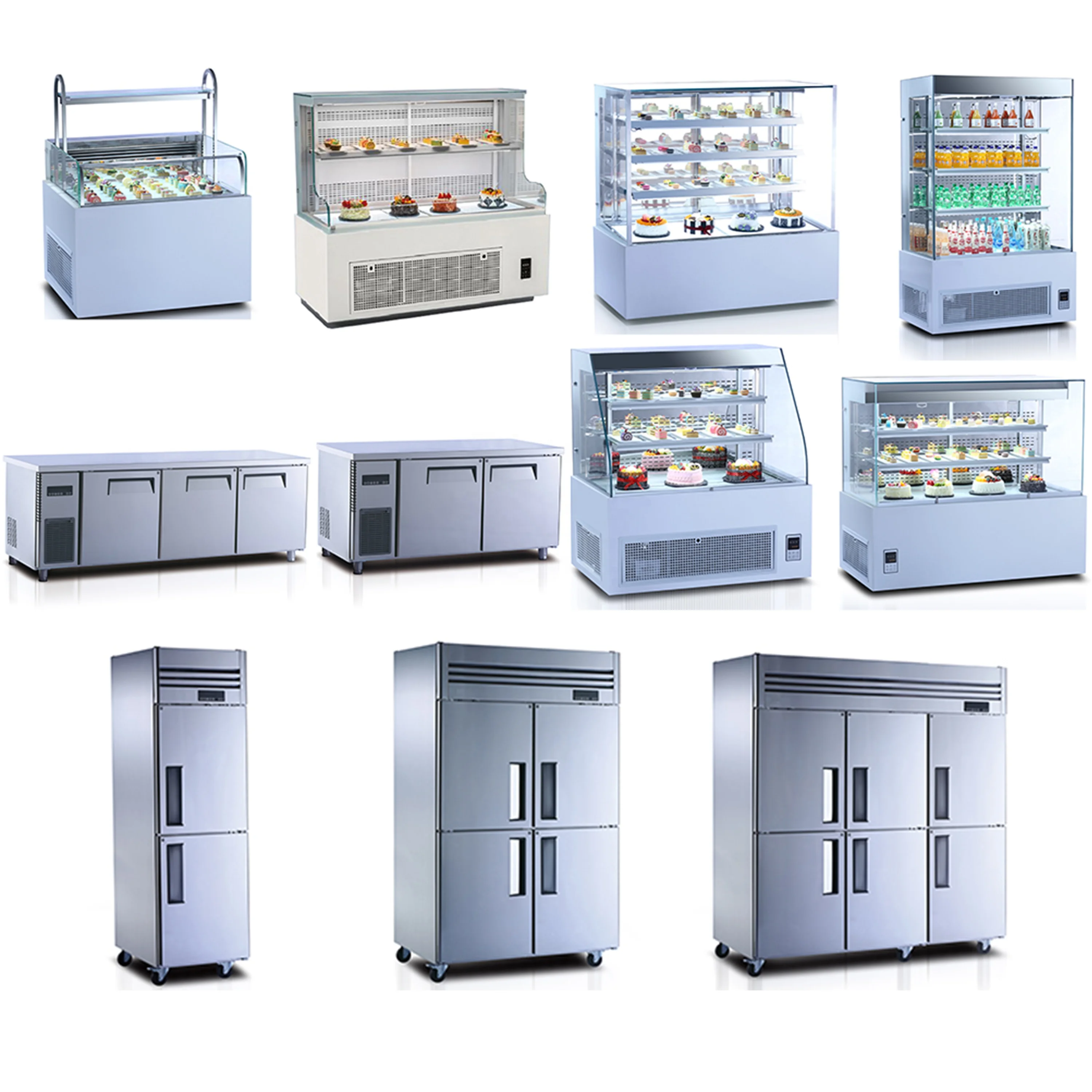 Arriart Hot sale Commercial Baking Kitchen Equipment Four Door Refrigerator Freezer Vertical Stainless Steel Fridge