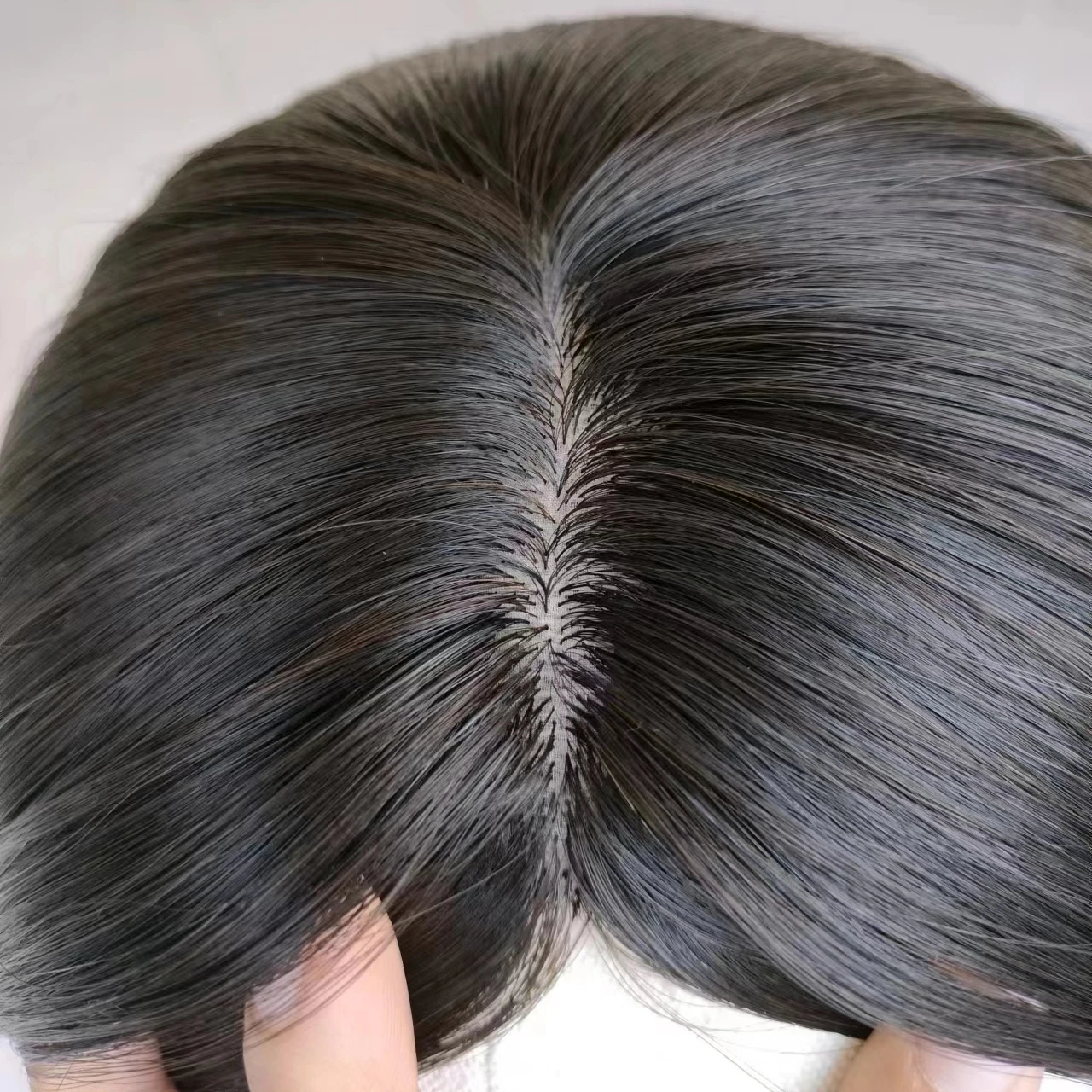 Natural Black Virgin European Remy Human Hair Toppers Full Hand Tied Silk Straight 12A Grade Human Hair silk base hair closure