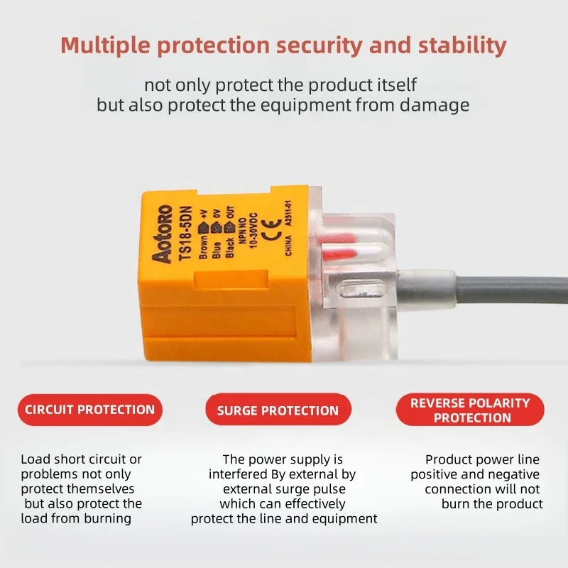 TS18-5DP pnp NPN inductive distance proximity switch sensor CE certificate