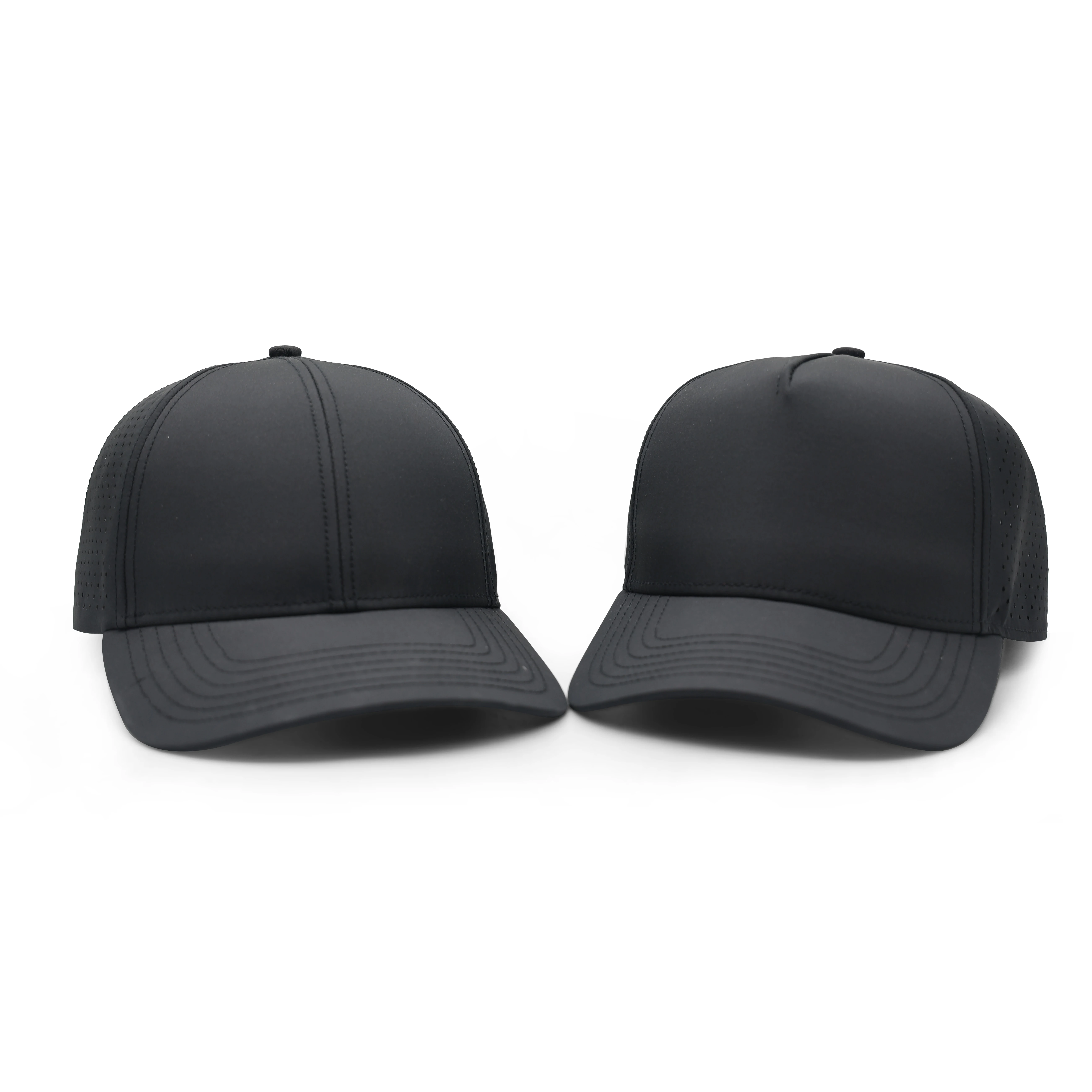 China manufacture Curved brim custom golf cap 6 panel Laser Cut Hole Perforated Hat Golf Hat