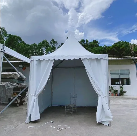 Luxury High Quality 5x5m Aluminum Frame Pagoda Tent with PVC Roof Cover Factory Price Gazebo for Outdoor Parties Printed Logo