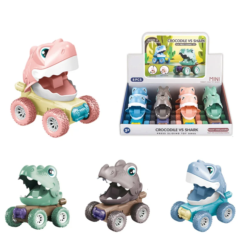 Cartoon Animal Design RC Racing Cars Mini Press Toy Including Dinosaur Shark Crocodile Other Animals