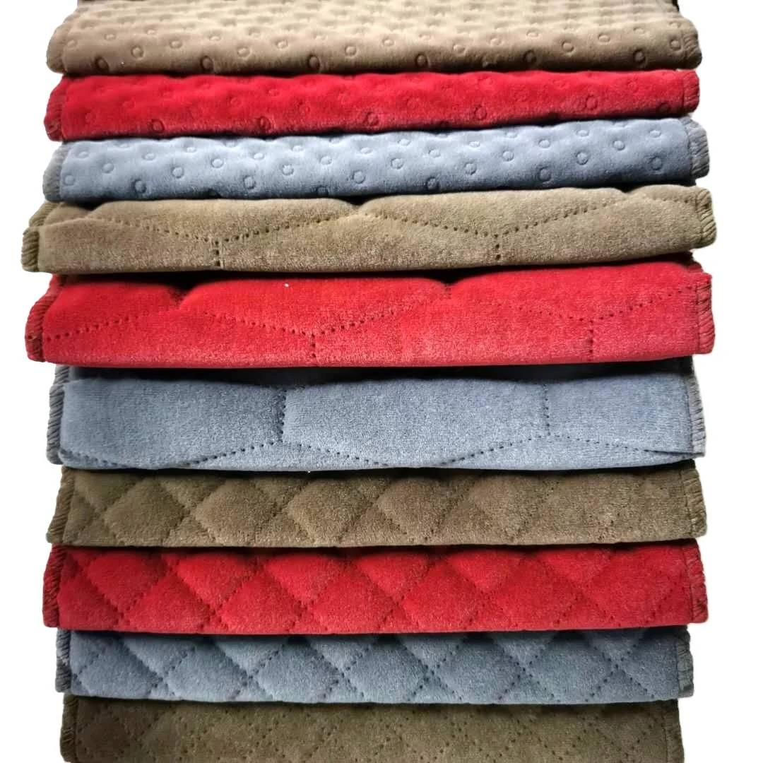 pleated fabric quilt velvet furniture minky fabric for home textile upholstery sofa bed