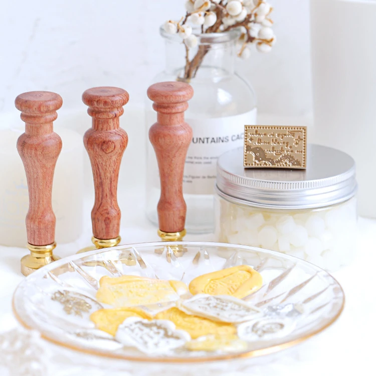Custom Sealing Letter Wax Seal Stamp Set Kit With Wooden Handle