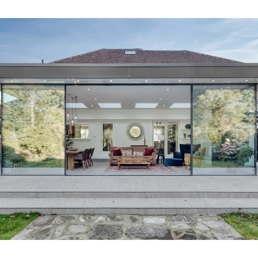 Modern Exterior Noiseless Thermal Break Automatic House 96 x 80 Sliding Patio Door