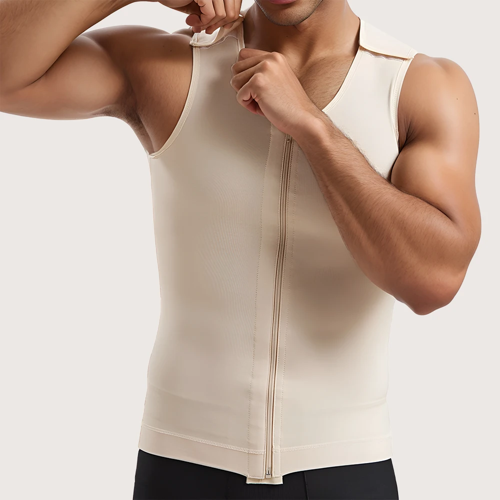S-SHAPER мужчин после хирургического улучшения осанки для похудения жилет Корректирующее белье без