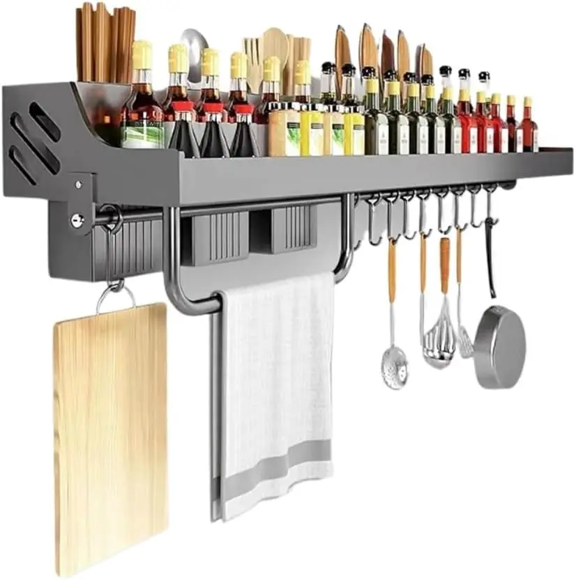 Съемные настенные стеллажи из нержавеющей стали, Бесплатная Пробивка, кухонные стеллажи для специй, стеллажи для хранения инструментов