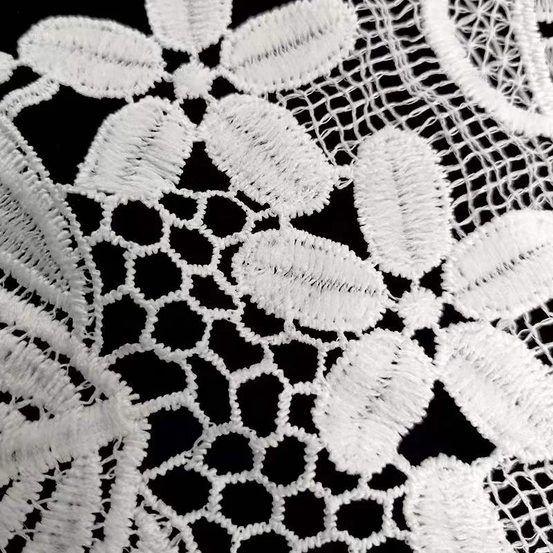 Factory wholesales fashion applique floral pattern crochet lace shoe necktrim for wedding dress