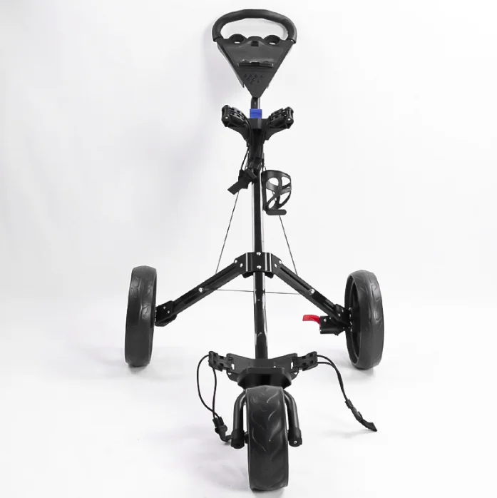 Factory Hot Sell Simple Golf Hand Push Trolley Collapsible Golf Cart ,Golf Trolley Training Match Golf Electric, 3 Wheel Trolley