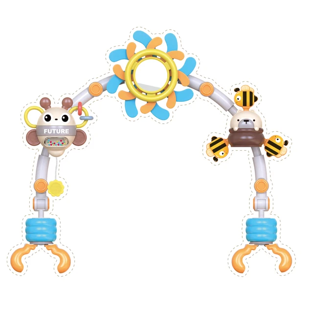 Infant plastic bee mobile crib bell baby newborn educational car seat crib pram arch pendant hanging rattle toy