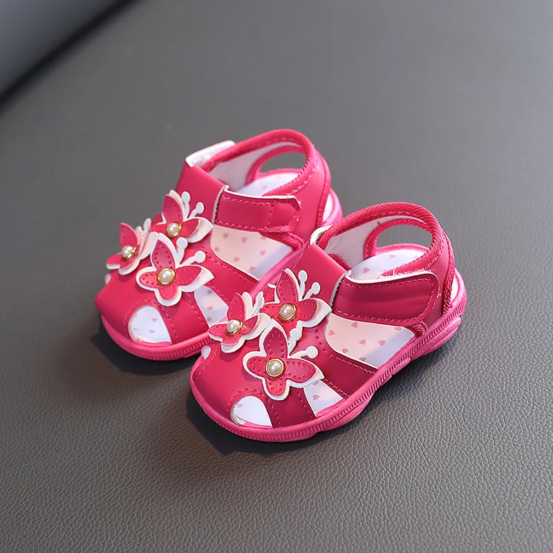 2024 Baby Sandals Summer Baby Girl Calling Shoes Non Slip Soft Sole 1-3 Year Old Toddler Little Princess Shoes