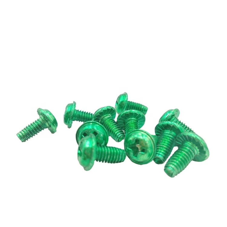 Triangle Screw With Pan Head anit skid with Green Zinc Plated
