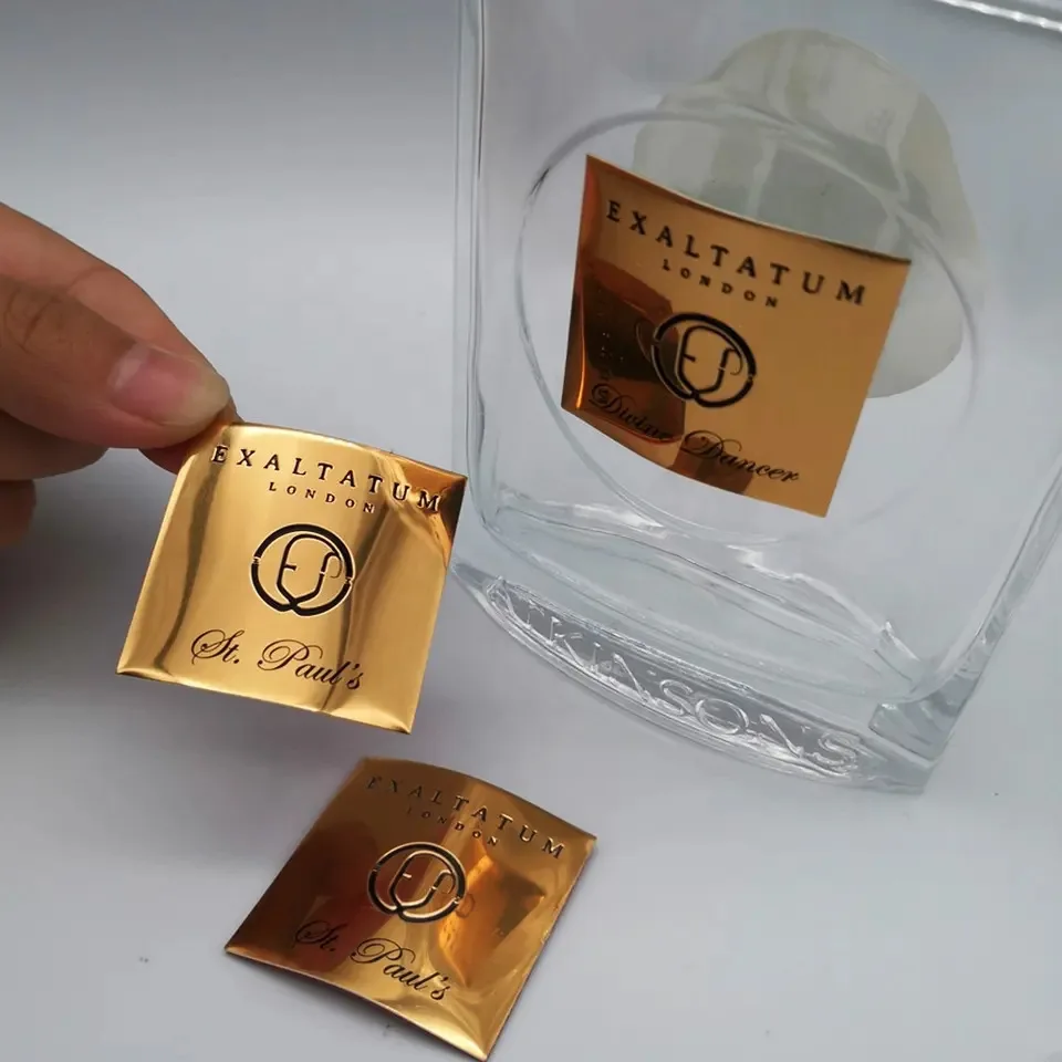 Laxury Metal Perfume Permanent Metal Logo Stickers Packaging Labels For Perfume Bottle