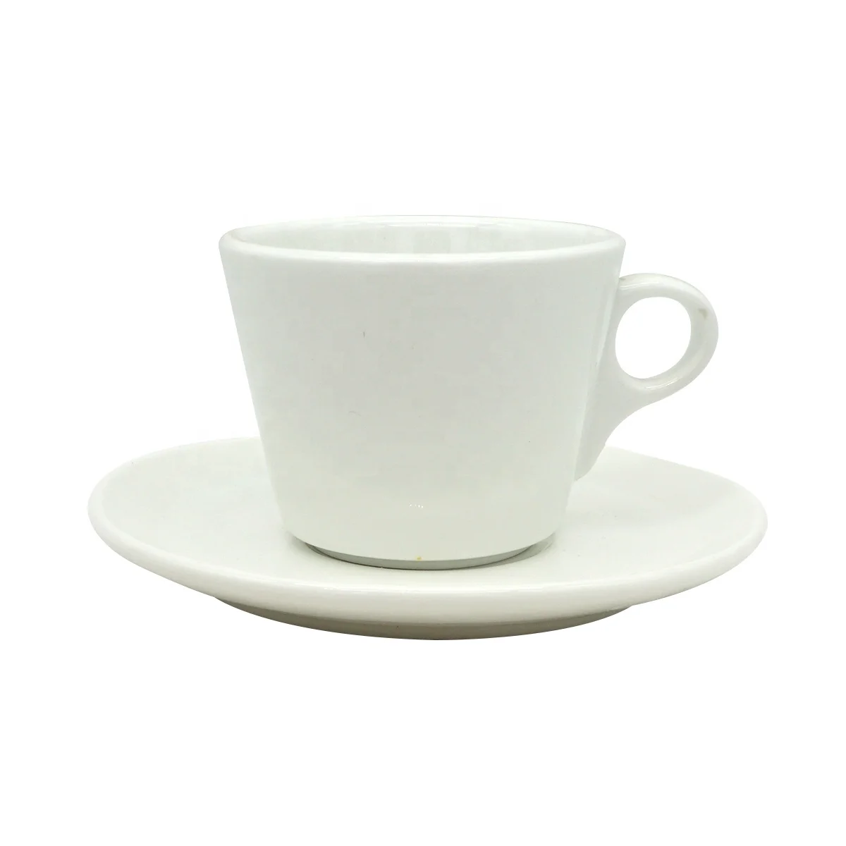 Hot selling 4oz white blank tea cup strengthen porcelain coffee ceramic cups with tray