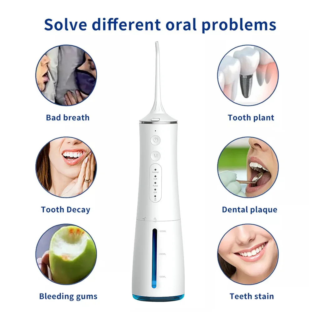 IPX7 Professional Oral Irrigator Rechargeable Dental Irrigator Teeth Whitening Clean Oral Dental Floss Water Jet Irrigator