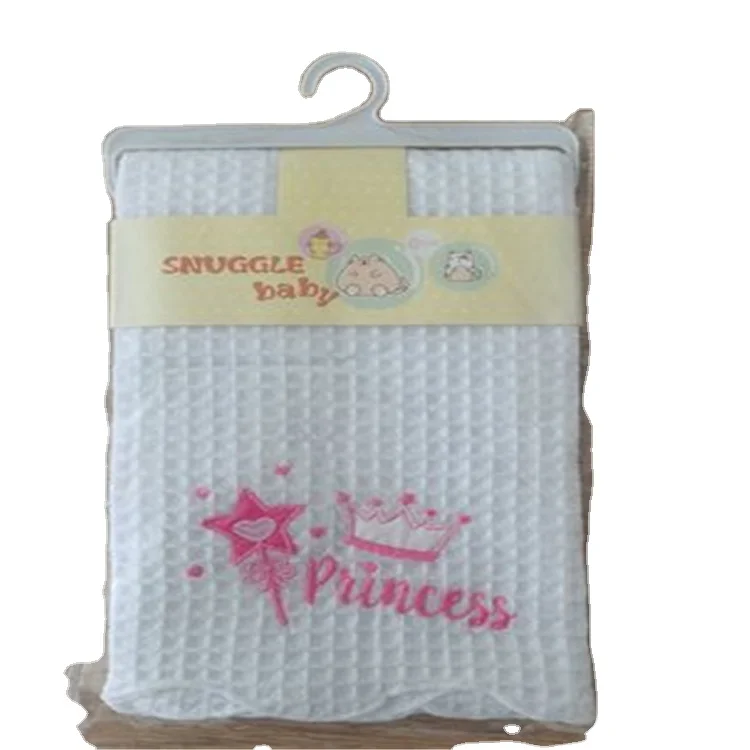 Made in China hot sale cheap 100% cotton star crown design  wholesale baby blanket