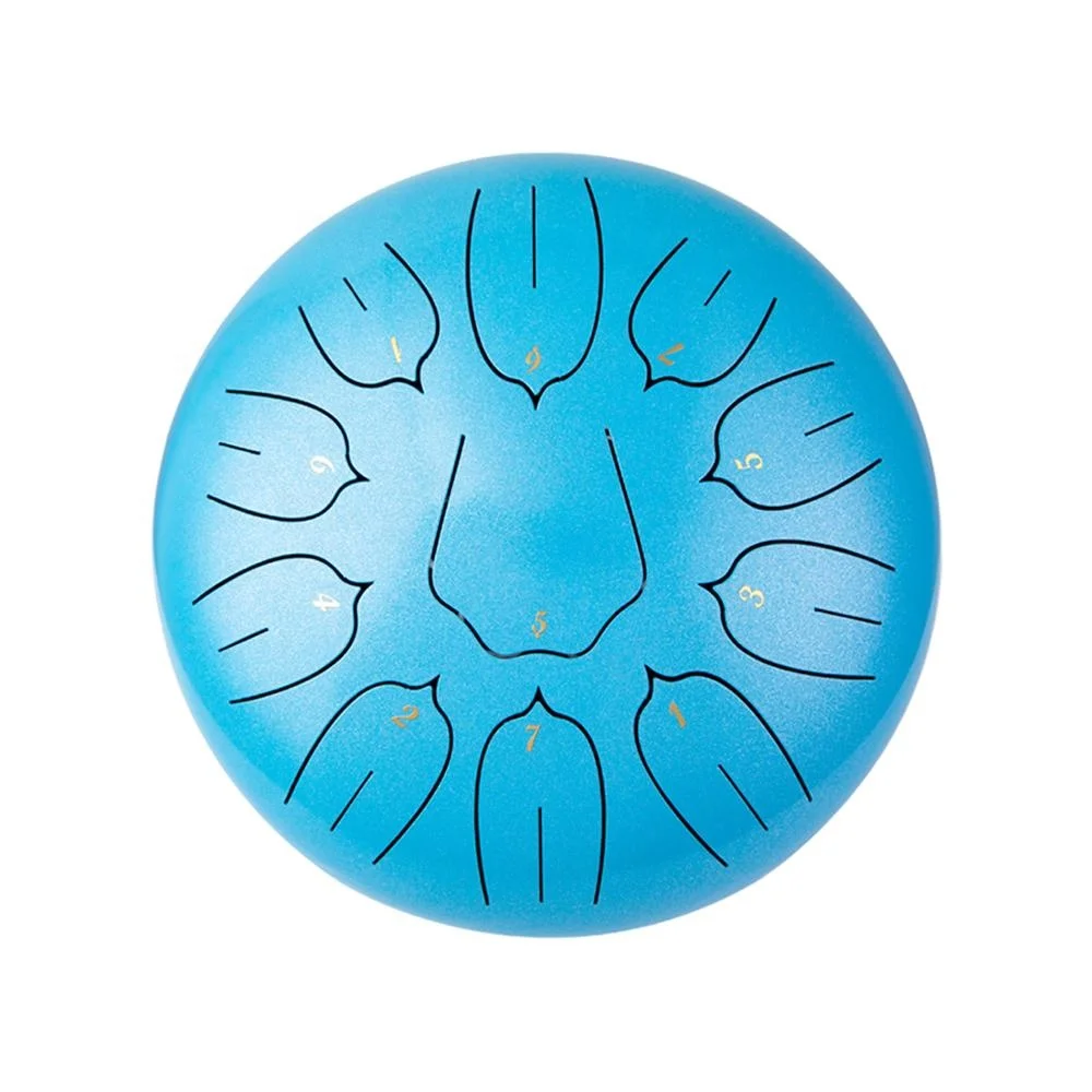 
10-inch steel tongue drum with 11 notes, hangpan drum steel , handpan drum, light blue 