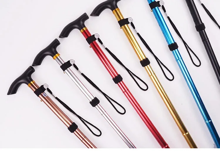 4-section Retractable adjustable Folding Portable Aluminum cane crutch walking stick