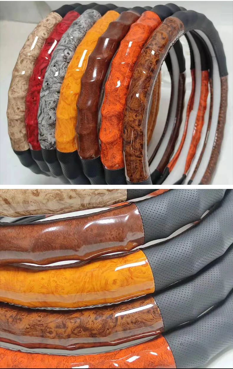 High Quality Car Leather Steering Wheel Cover  36cm 38cm 40cm 42cm  Steering wheel Cover Well Fit All Cars with Factory Price