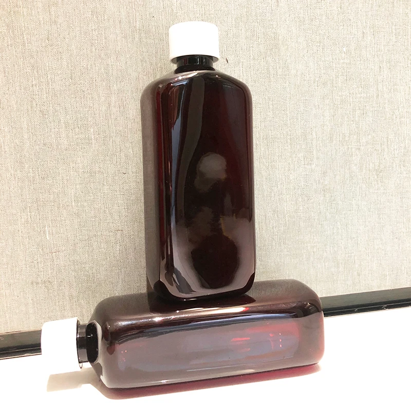 16oz Amber Pet Cough Syrup Plastic Square Bottles Modern Arch Clear Seal Medicine Pet Plastic Bottle With Cap