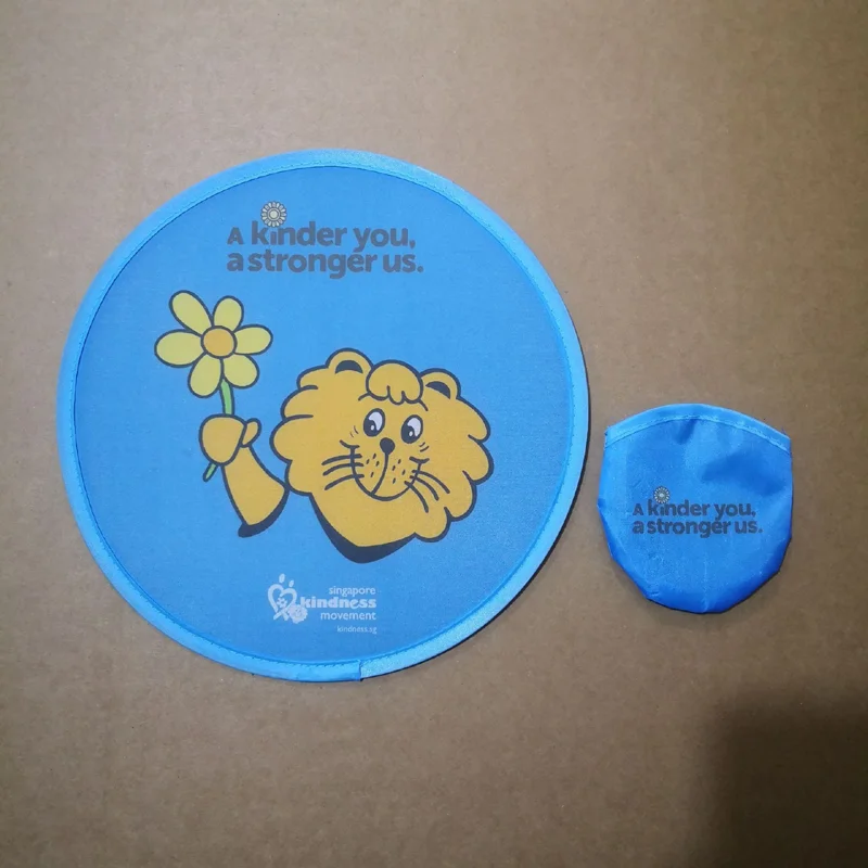 Wholesale Customizable Sublimation Promotional Nylon Plain Foldable Round Pop Up Flexible Flying Disc with Pouch